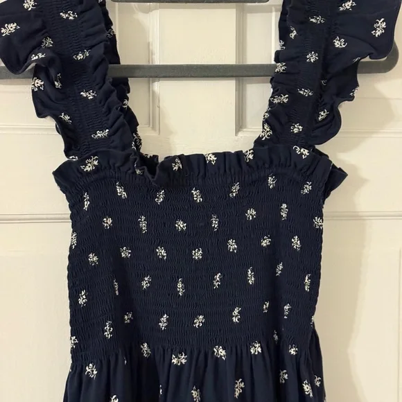 Navy Hill House Home Ellie Nap Dress with White Floral Pattern - Picture 1 of 2